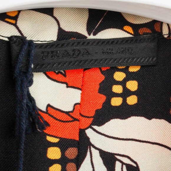 Prada Cruise 2019 Orange Silk Hawaiian Print Bowling Shirt - Picture 11 of 15